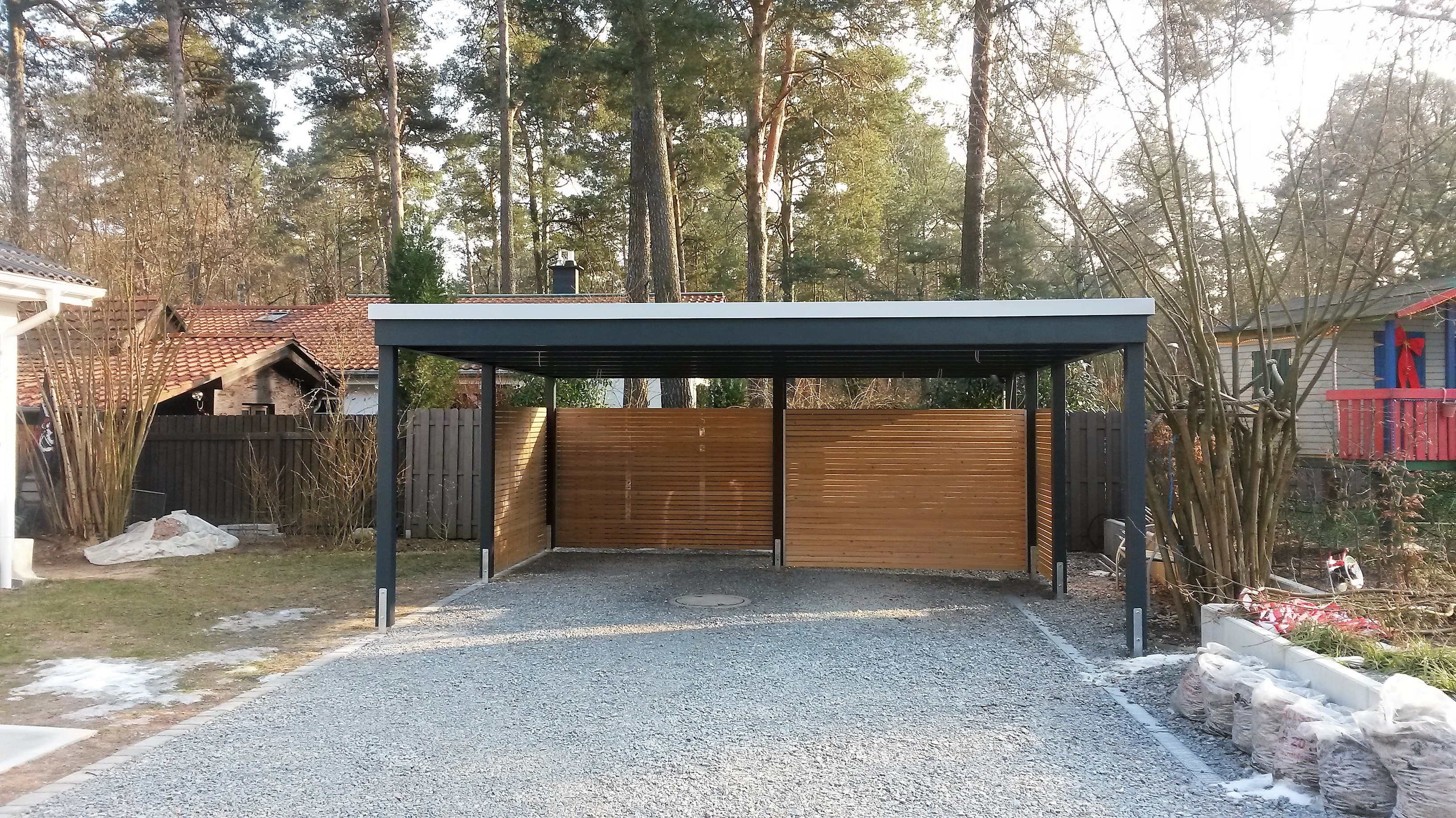 Doppelcarport Rhombuslattung