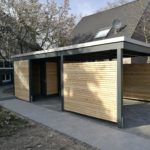 Carport mit Rhombusschalung und Lattung